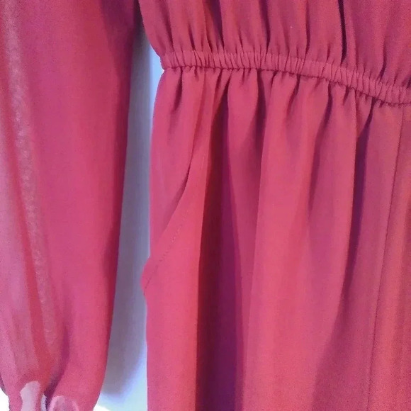 Forever 21 Maroon Long Sleeve Romper - Picture 3 of 5